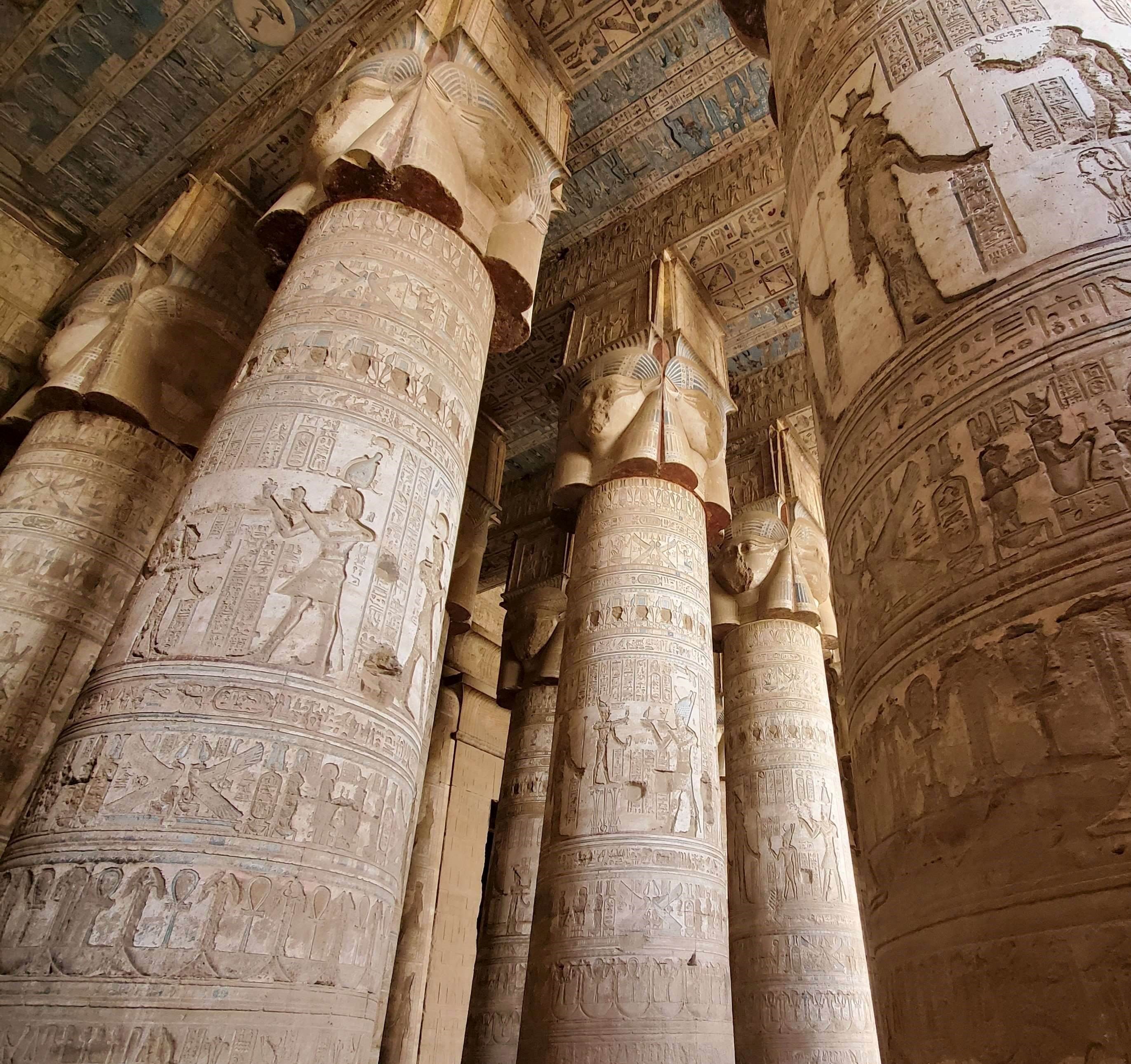 Columns at the Temple of Dendera