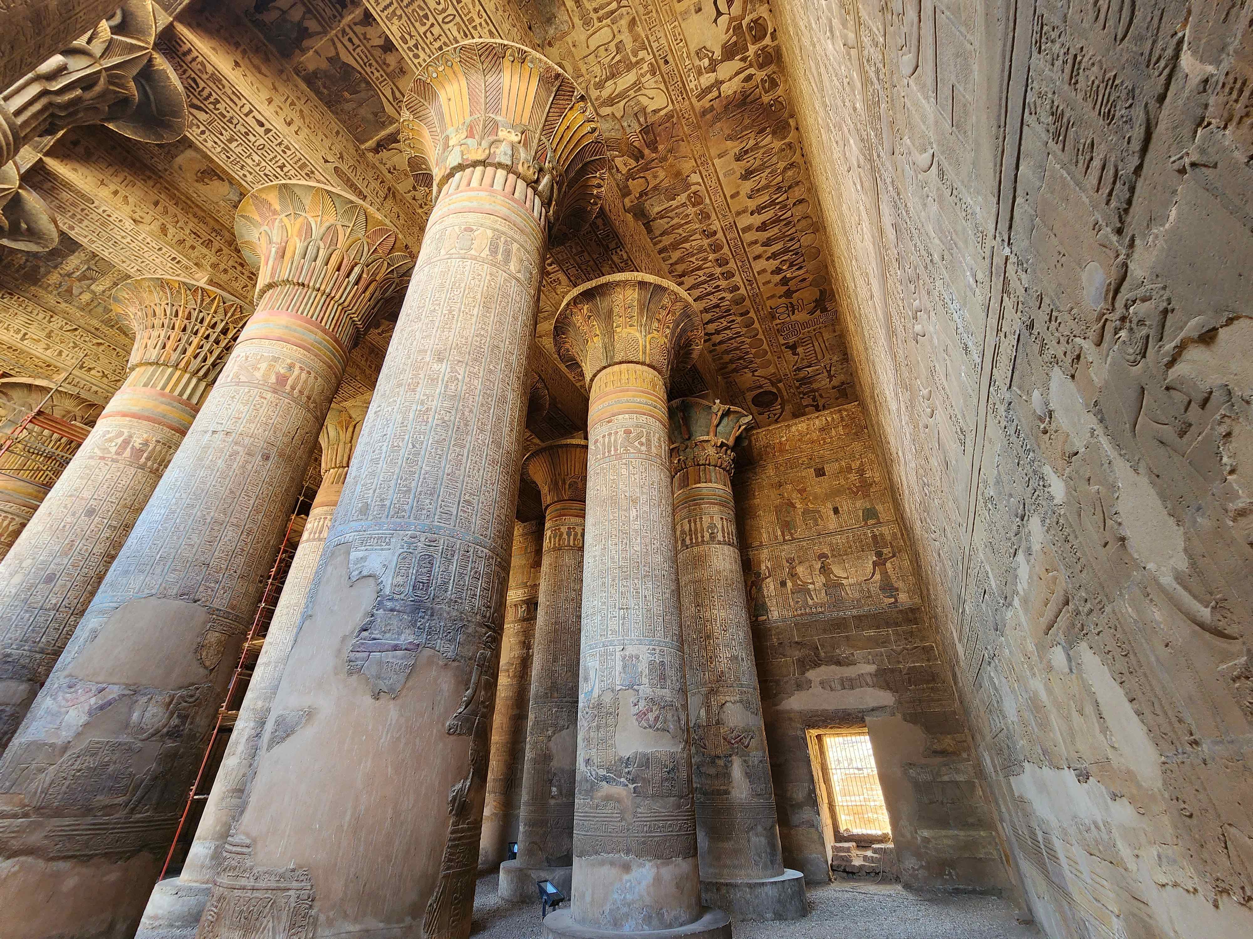 inside esna temple, columns